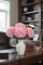17.75" Pink Hydrangea Stem – 8" Bloom, Lifelike Faux Flower Decor